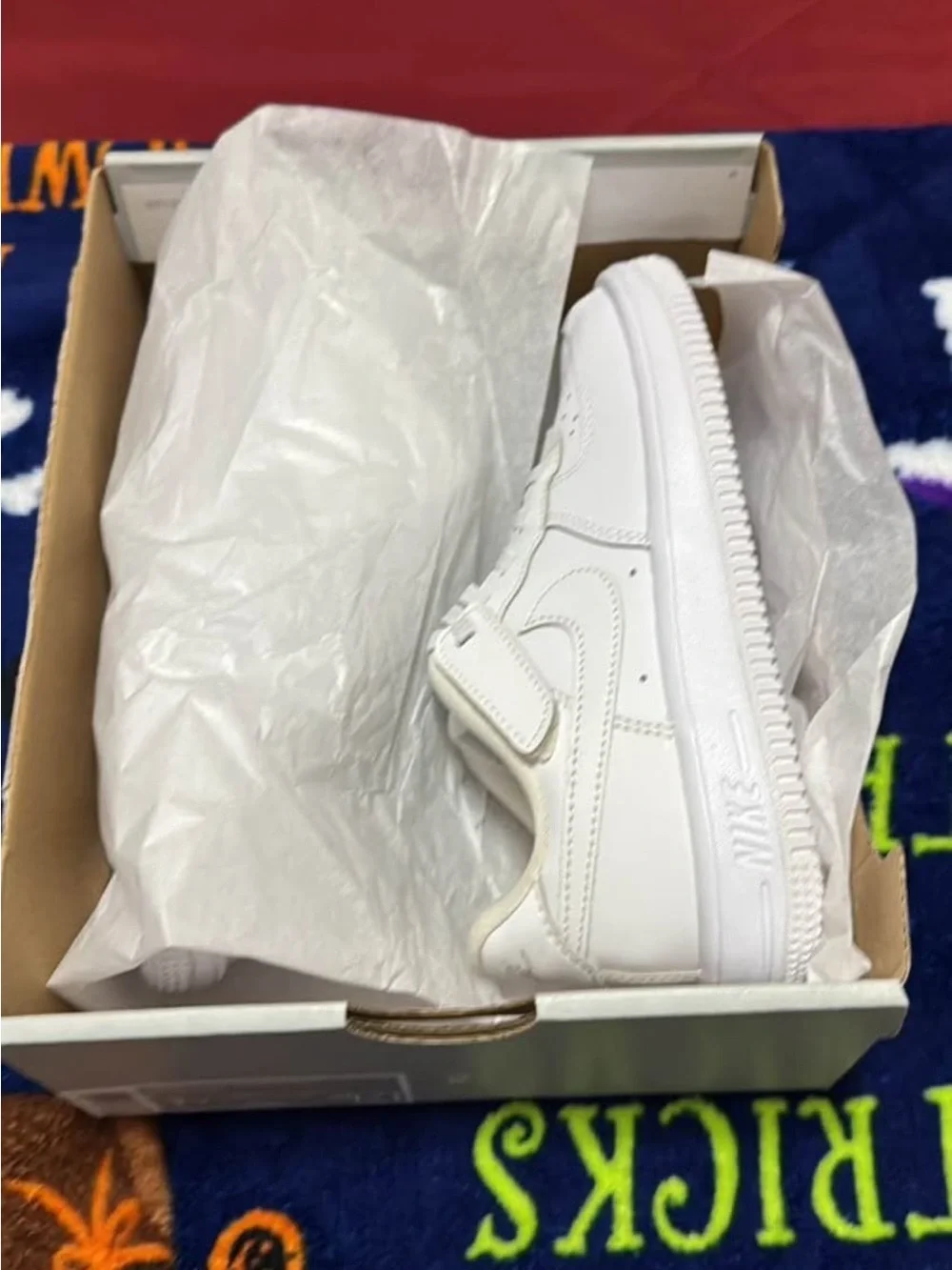 Nike Air Force 1 Kids White Leather Low-Top Sneakers